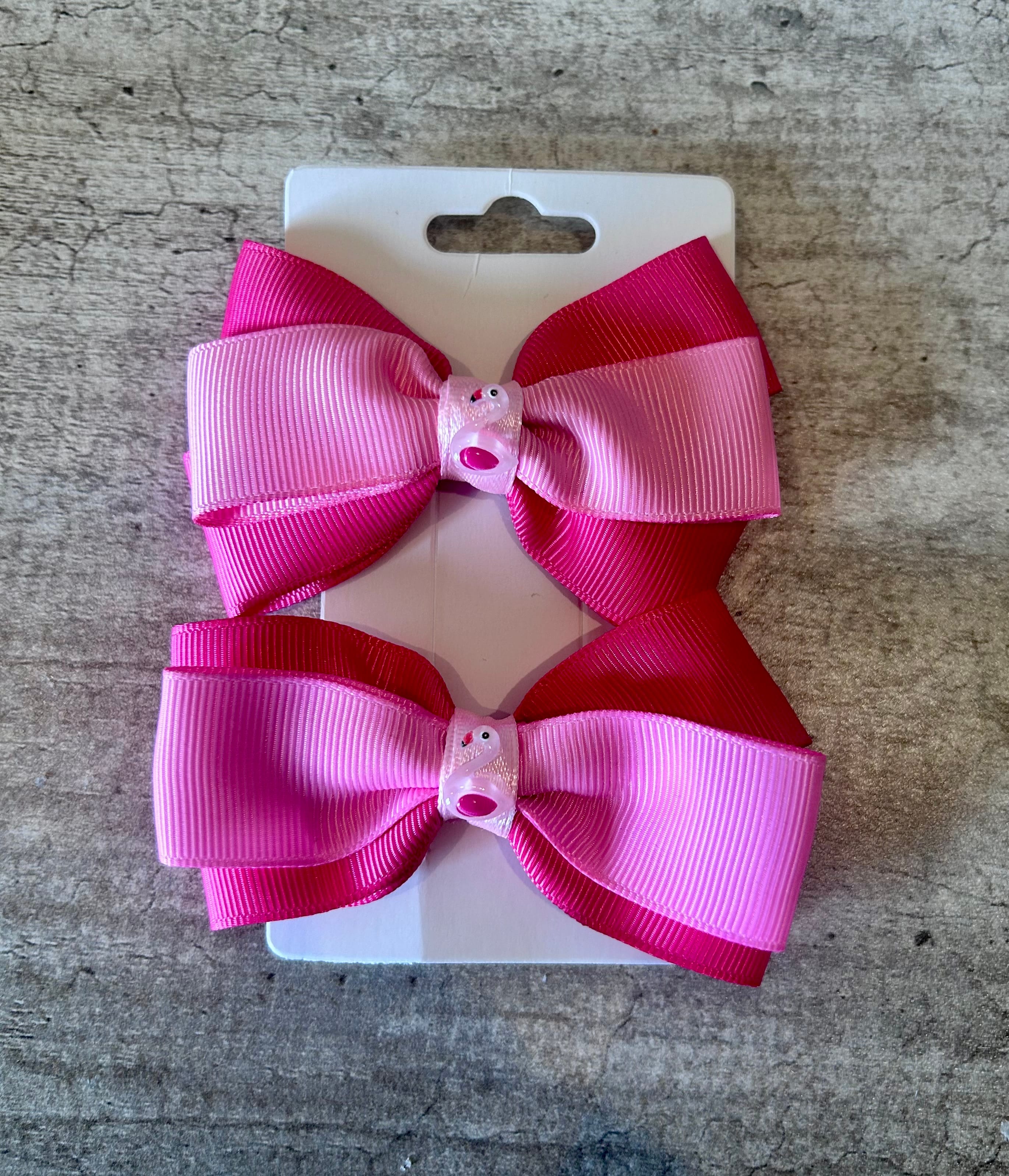Bubblegum Pink Twin Bows (Set of 2)